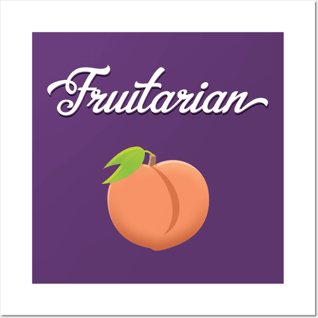 Fruitarian Eat Peach Fruit Wall Art by Pushloop